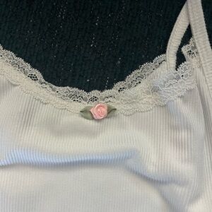 Elegant White Lace Trim Camisole